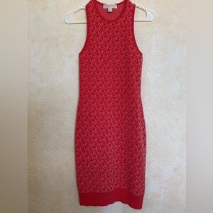 NWOT. Michael Kors Red Patterned Mini Dress.